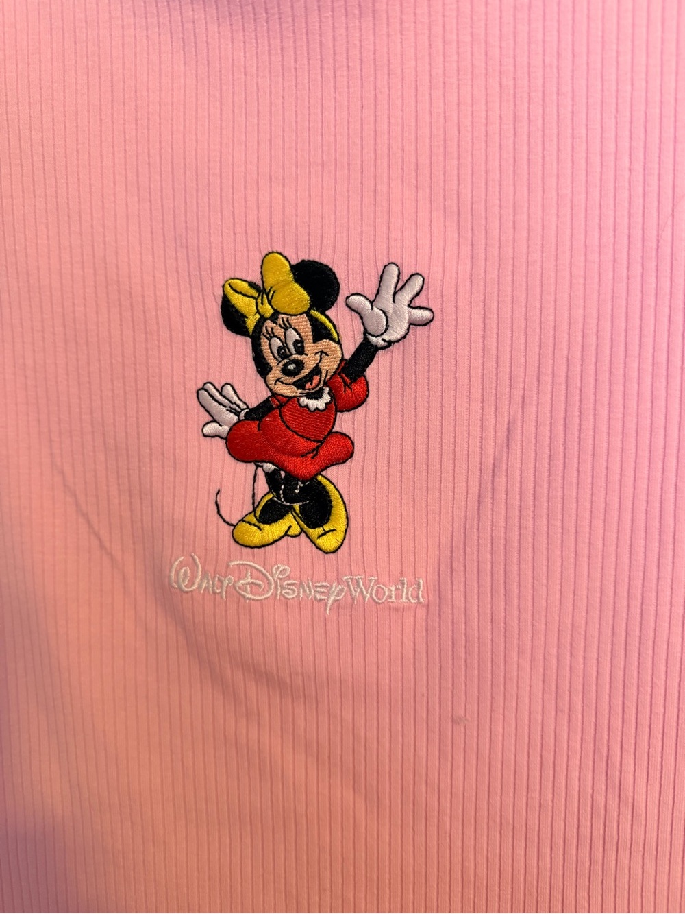 Disney Pink Ribbed Minnie Mouse Tee - Picture 2 of 4